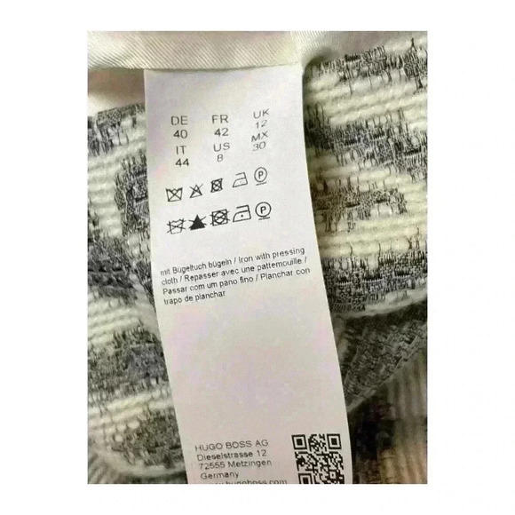 BOSS by Hugo Boss Zebra Print Shift Dress Gray/White Size 8 - Picture 8 of 9